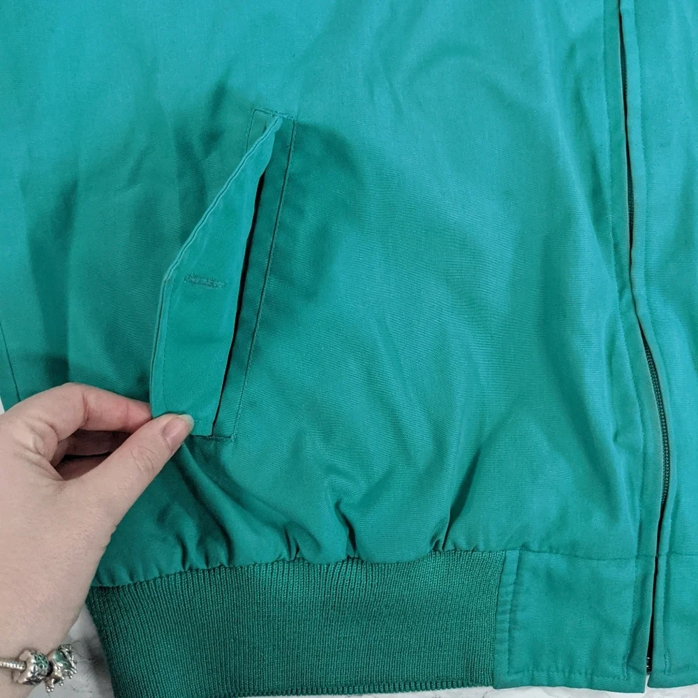 Vintage Lands End Golf Style Teal Jacket Large